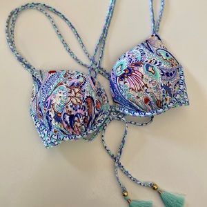 Victoria’s Secret Blue Paisley Push Up Bikini Top